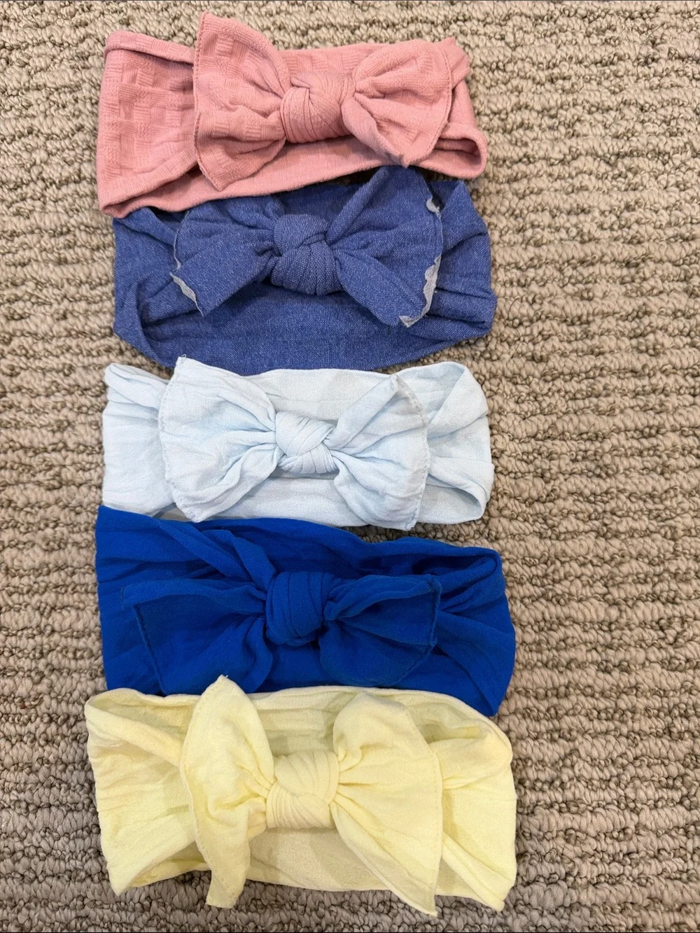 Kids Knit Bow Headbands - Pink, Purple, Light Blue, Royal Blue, Yellow